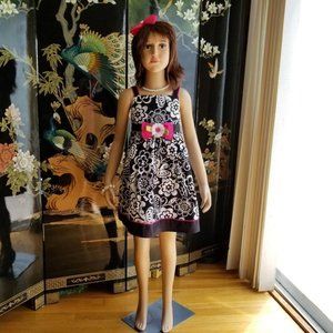 Sophie Rose Size 6 Black White Flowered Sun Dress